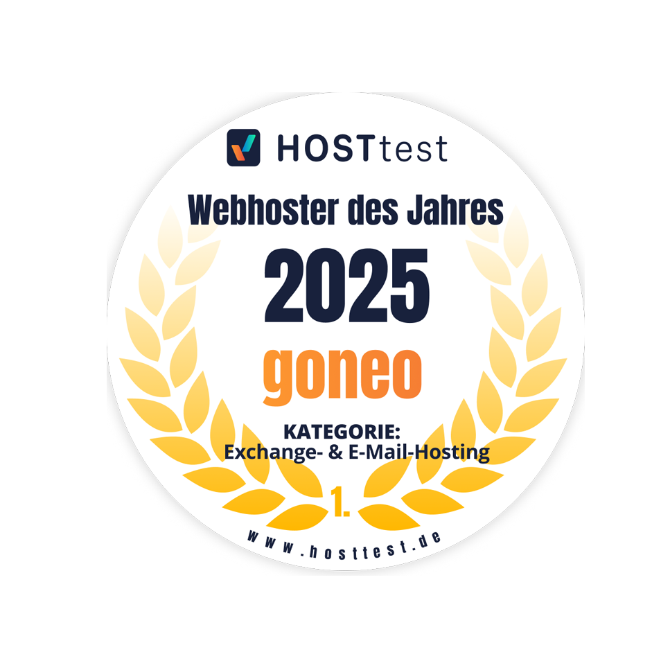 goneo ist Webhoster des Jahres 2025, Kategorie E-Mail-Hosting