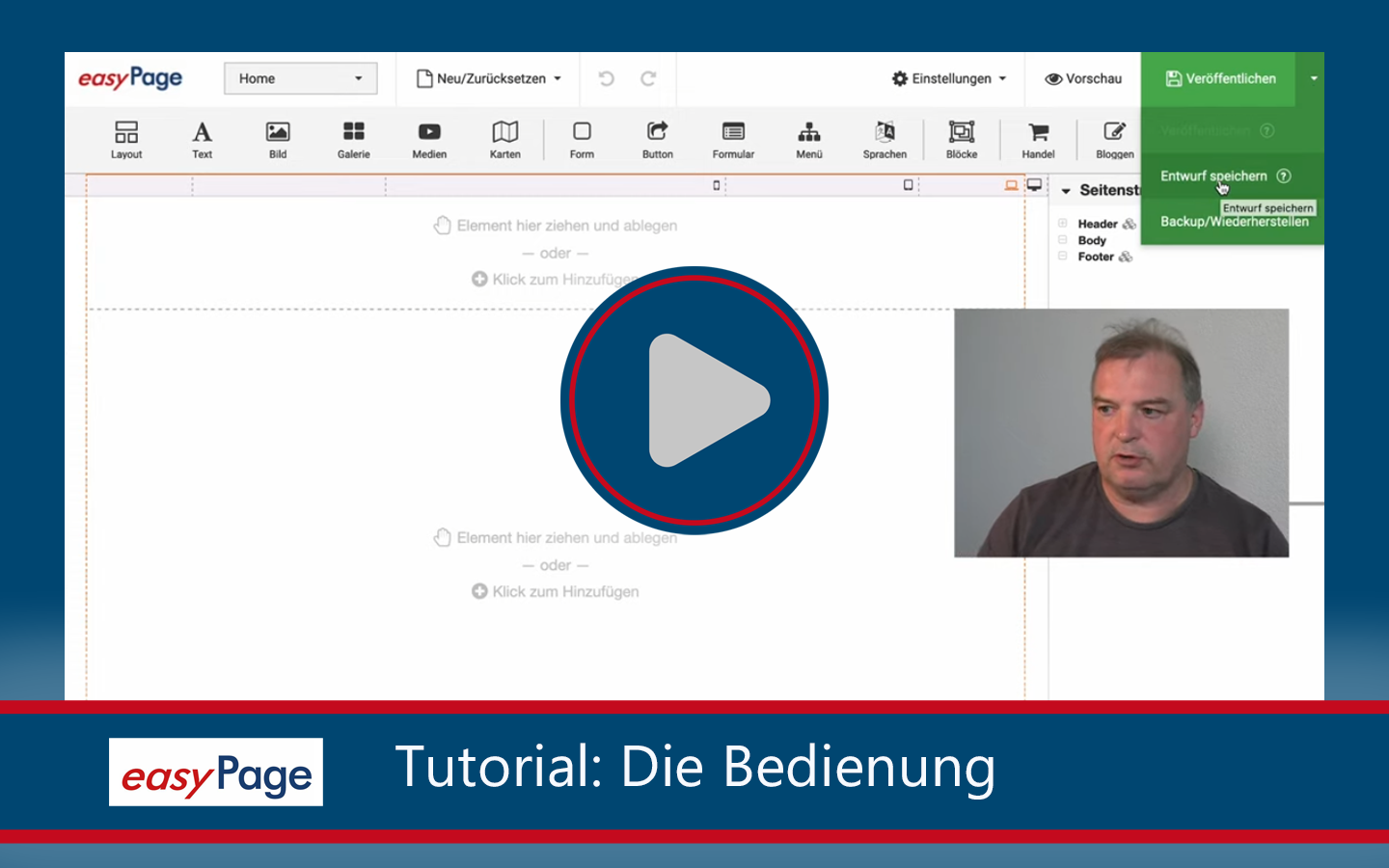 So starten Sie mit easyPage